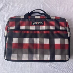Yak Pak Checkered Red and Gray Laptop Bag